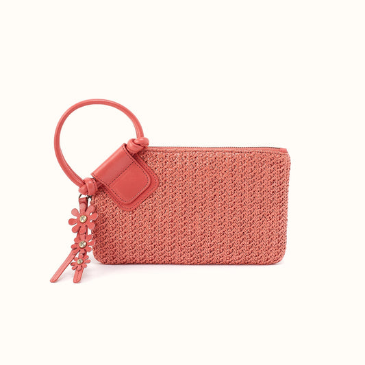Sable Wristlet In Woven Straw - Wild Rose Woven Straw
