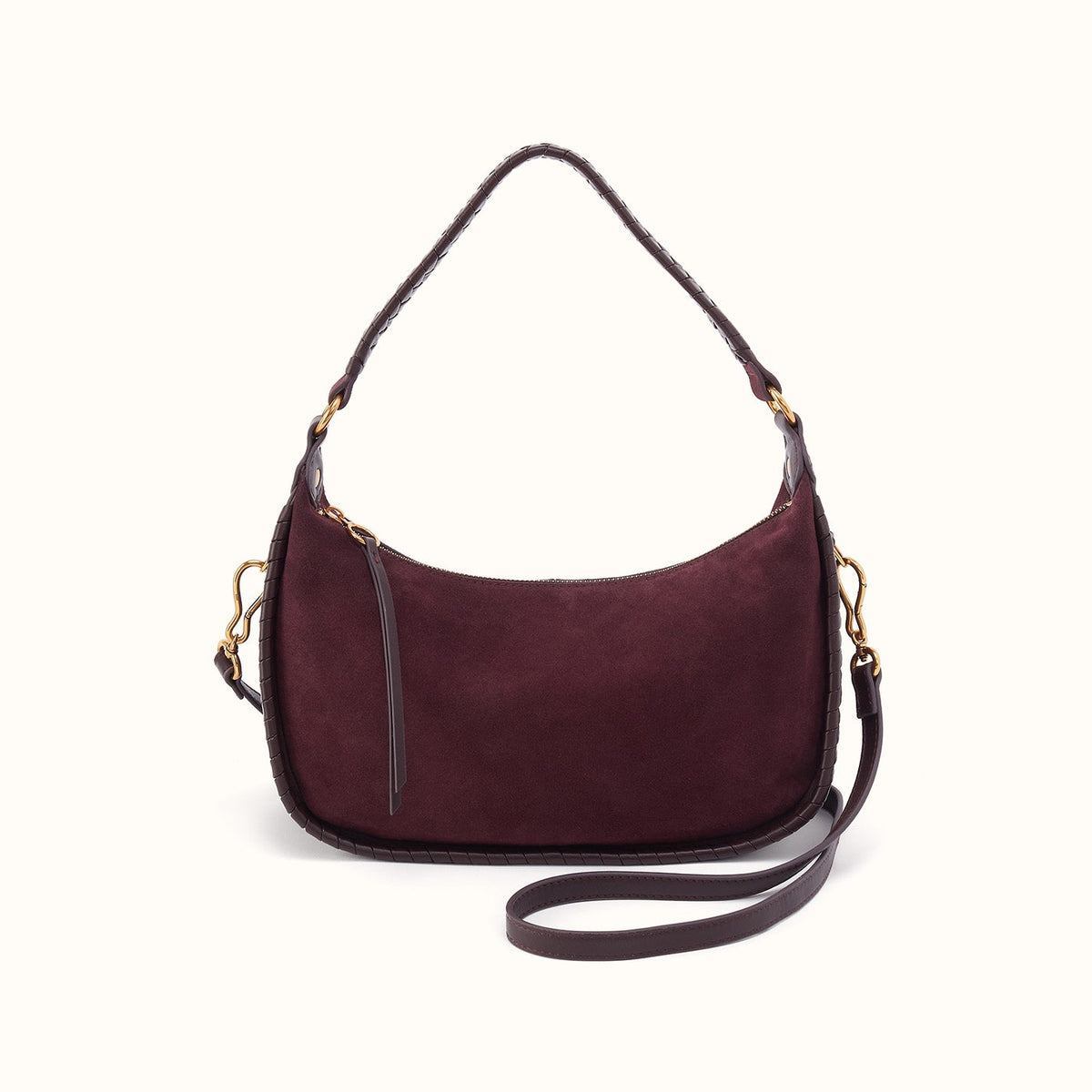 Mia Crescent Hobo In Suede Leather