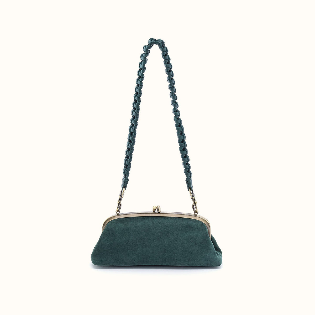 Alba Frame Small Shoulder in Buffed Leather - Pine Needle