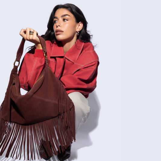 Paloma Hobo In Suede Leather - Chocolate