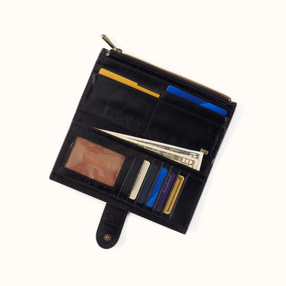 Dunn Continental Wallet In Polished Leather