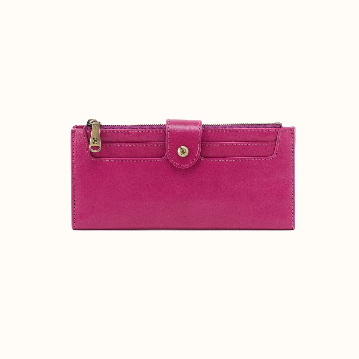 Dunn Continental Wallet in Polished Leather - Cactus Flower- FOL