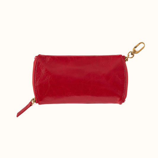 Spark Double Eyeglass Case In Polished Leather