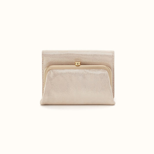 Robin Compact Wallet In Metallic Leather