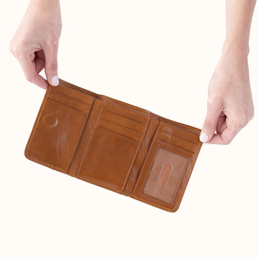 Jill Trifold Wallet In Polished Leather