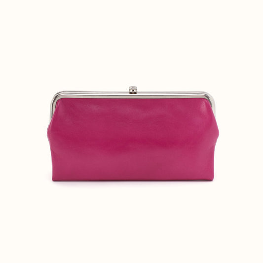 Lauren Clutch-Wallet in Polished Leather - Cactus Flower- FOL