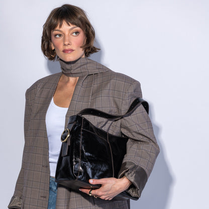 Render Shoulder Bag In Polished Leather