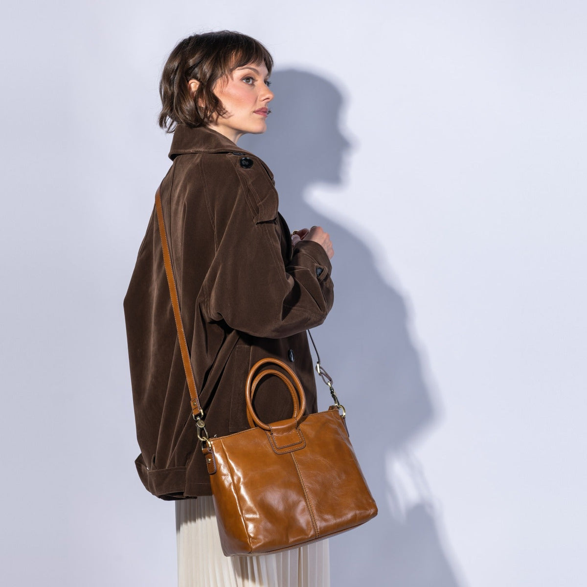 Sheila Medium Satchel In Polished Leather