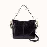 Render Small Crossbody In Polished Leather - Black- FOL