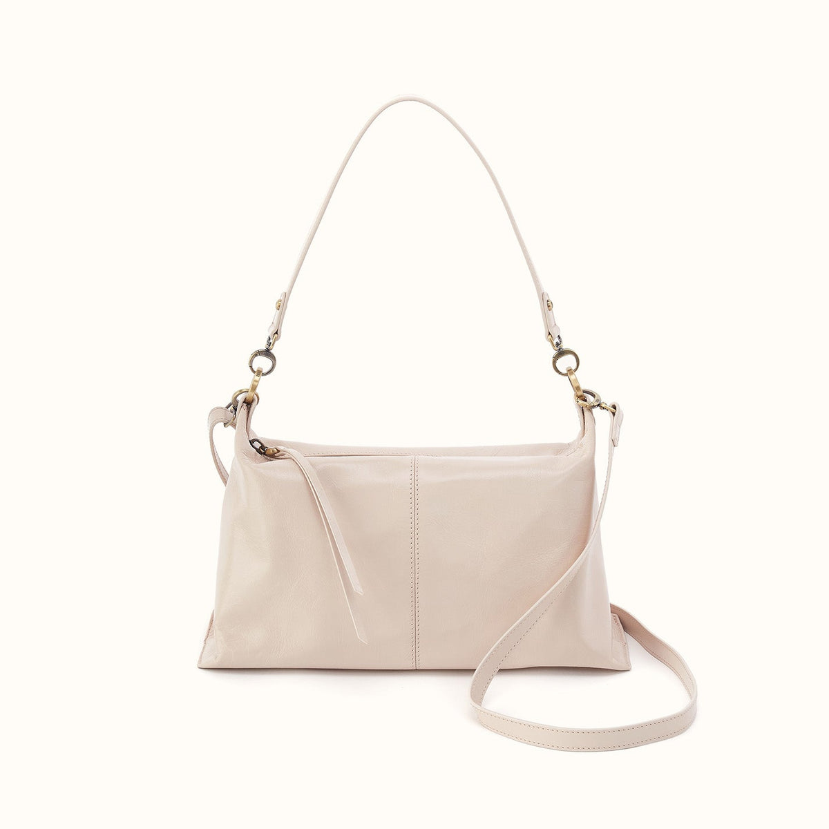 Avon Shoulder Bag In Polished Leather - Pale Flax- FOL