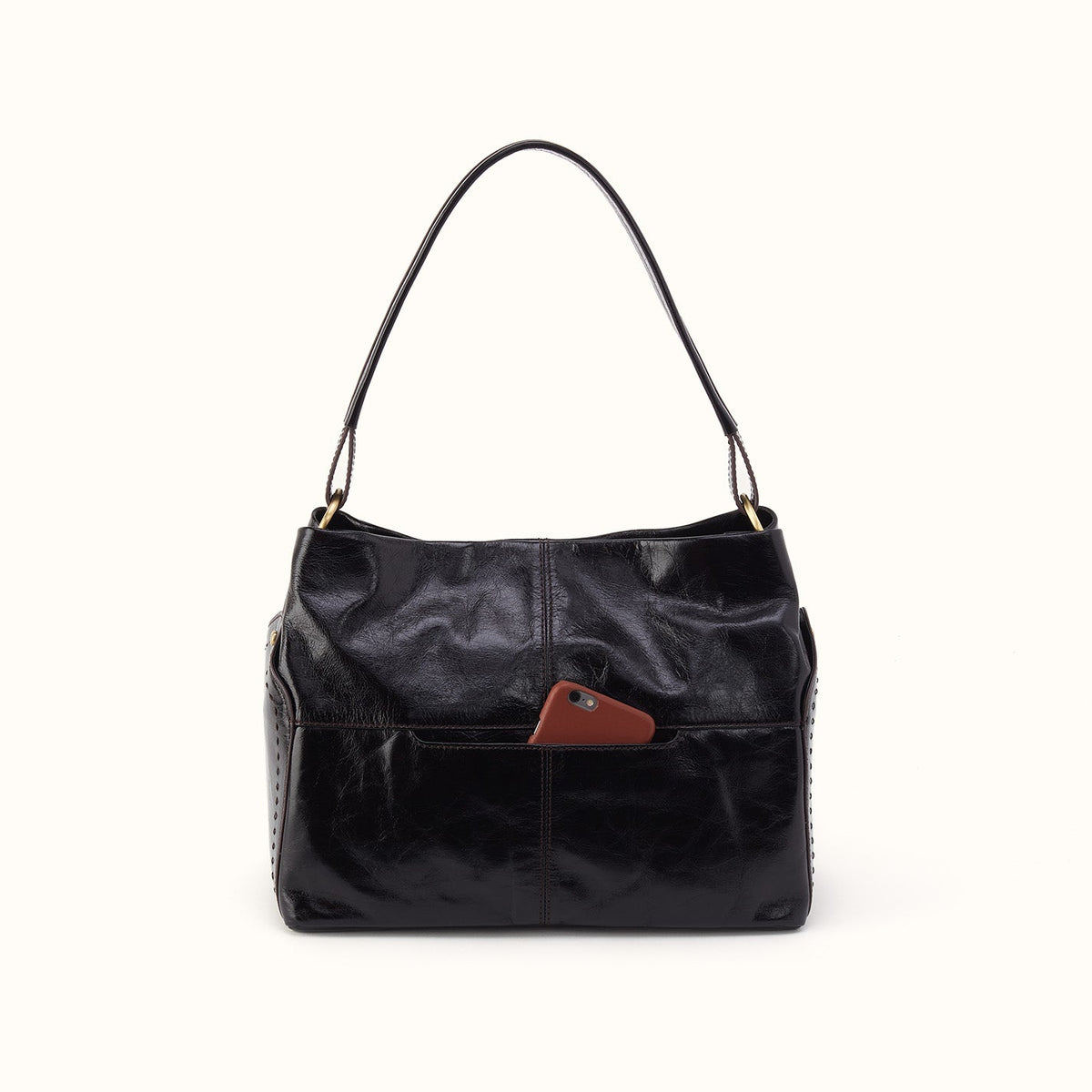 Seneca Shoulder Bag In Polished Leather