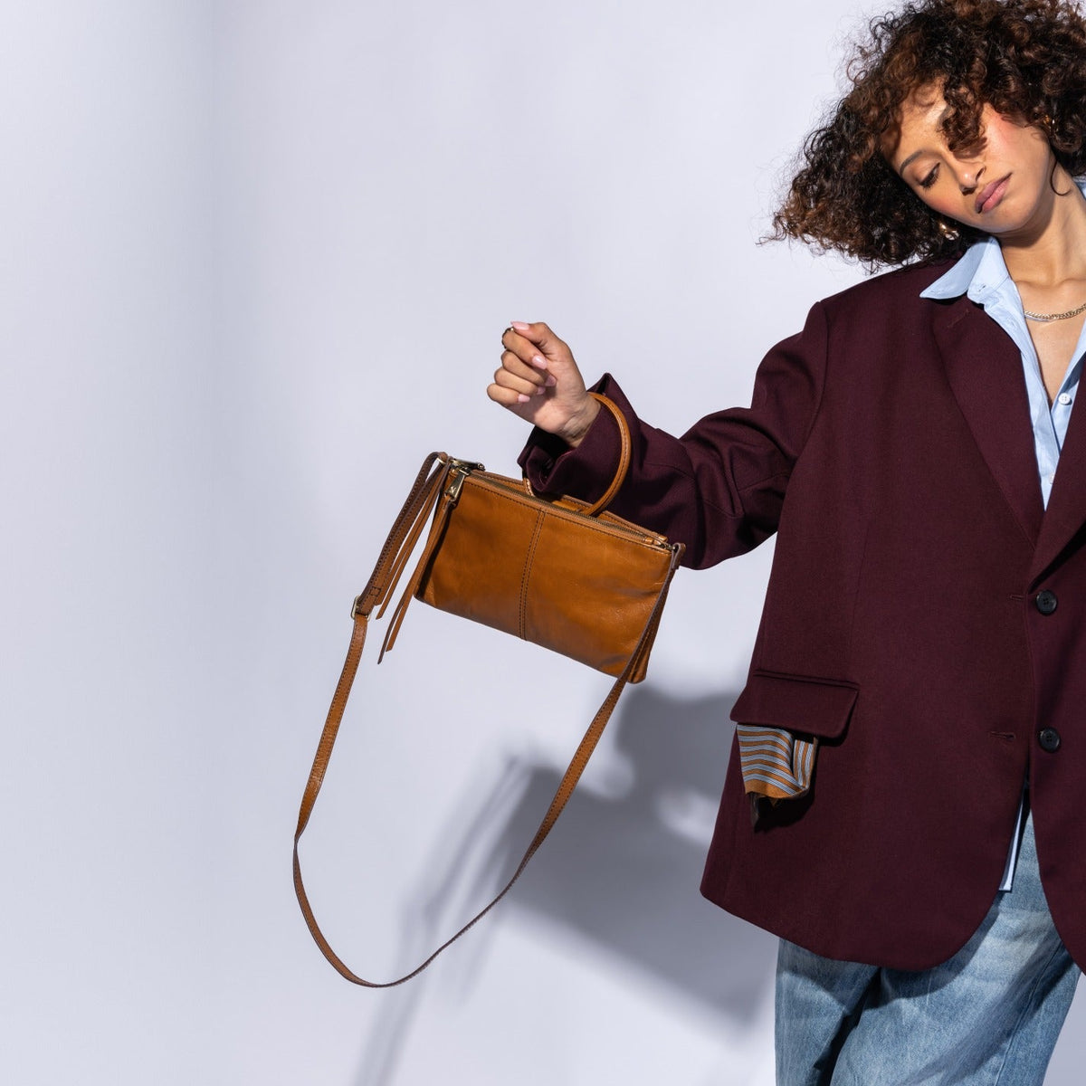 Sable Crossbody In Polished Leather