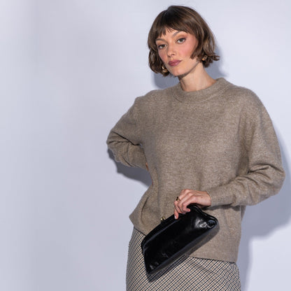 Alba Frame Small Shoulder In Polished Leather
