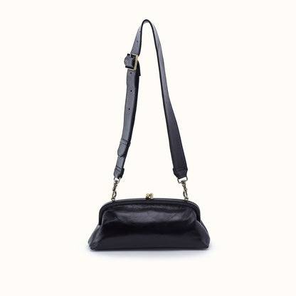 Alba Frame Small Shoulder In Polished Leather