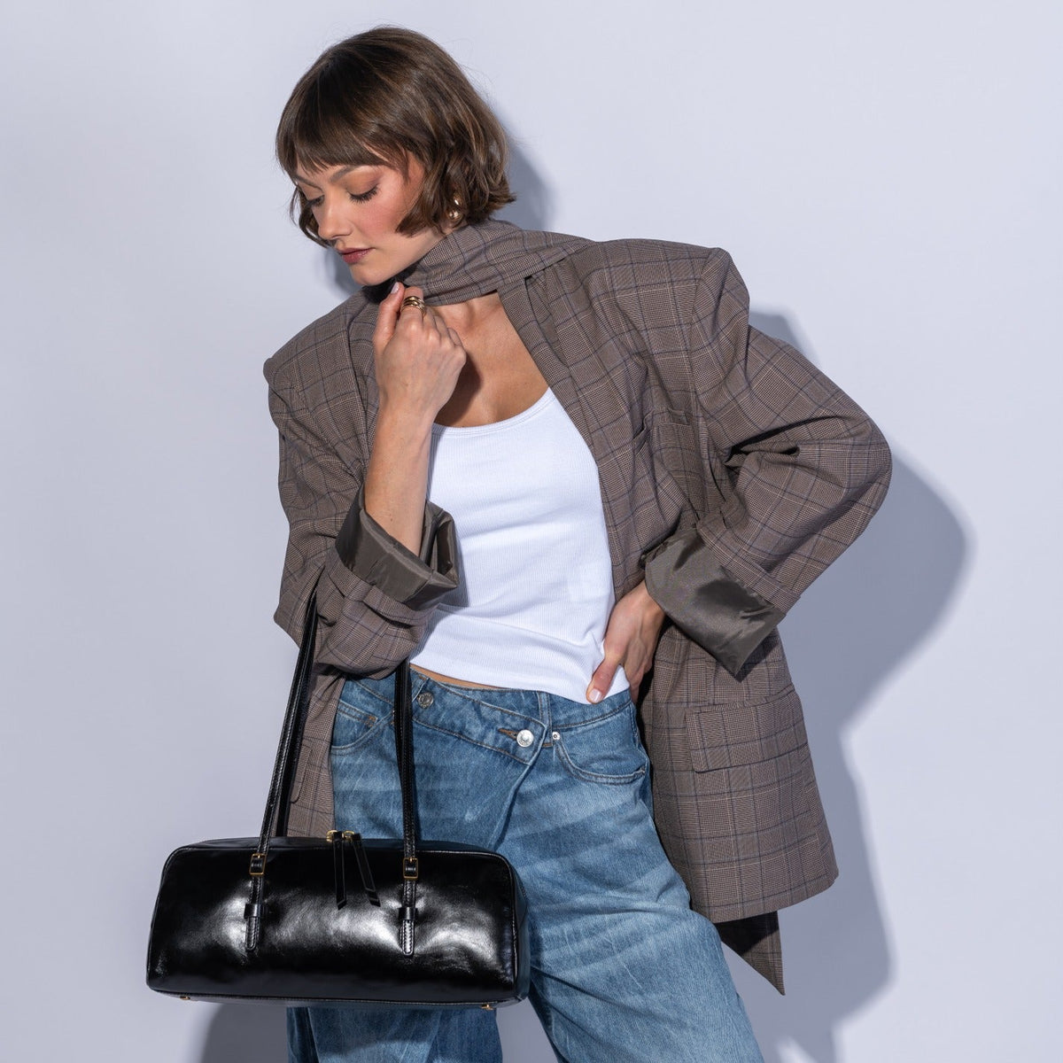 Scottie Satchel In Polished Leather