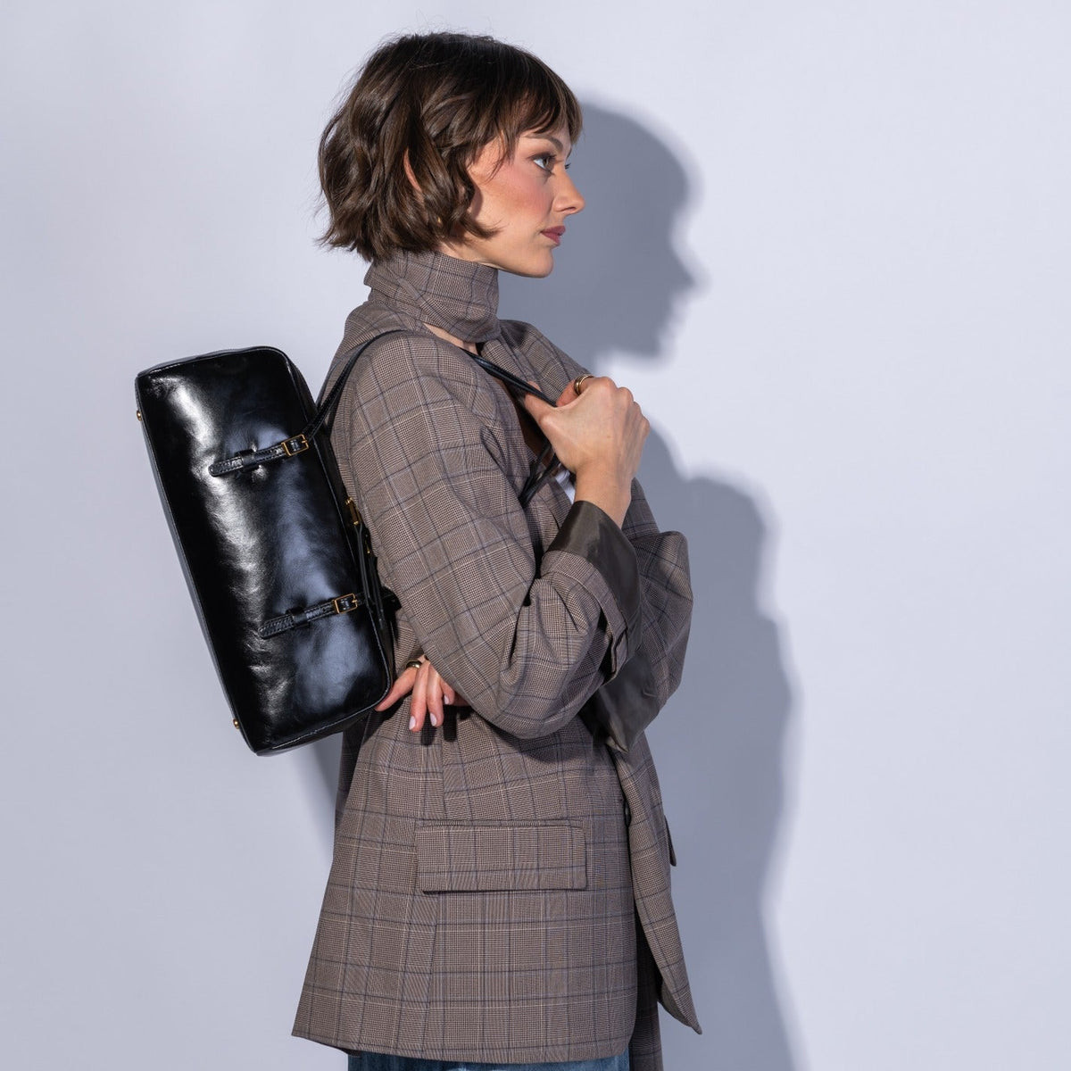 Scottie Satchel In Polished Leather