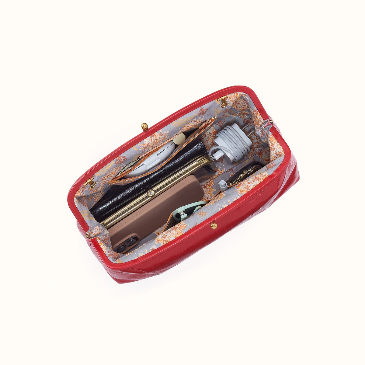 Alba Frame Large Shoulder In Polished Leather