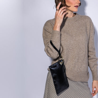 Jett Wristlet In Polished Leather