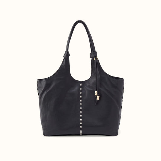 La Jolla Tote In Cloud Leather - Black- FOL