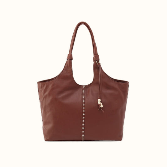La Jolla Tote In Cloud Leather - Cocoa Bean- FOL