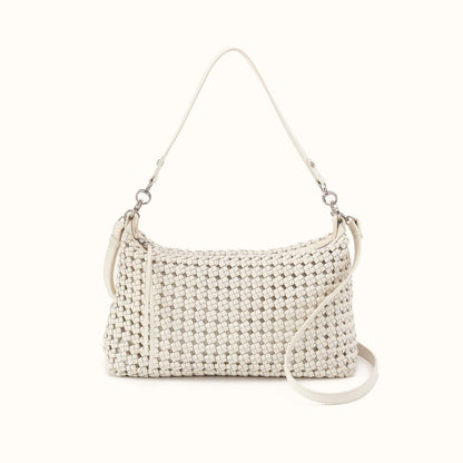 Avon Shoulder Bag in Woven Leather - Whitecap- FOL