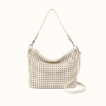 Pier Shoulder Bag in Woven Leather - Whitecap- FOL